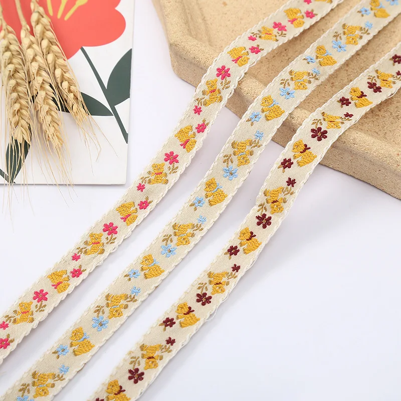 Корейская вышитая лента ручной работы с милым медведем 3 ярда 15 мм