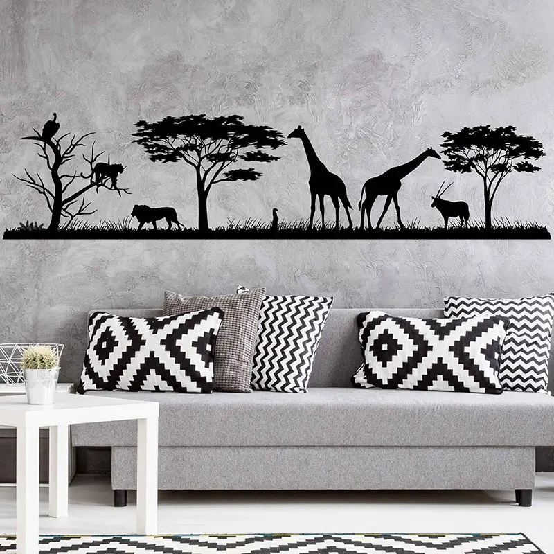 

African Safari Wall Decal Jungle Vinyl Stickers Decals Home Animal Vinyl Decal Nursery Decor Room Decoration