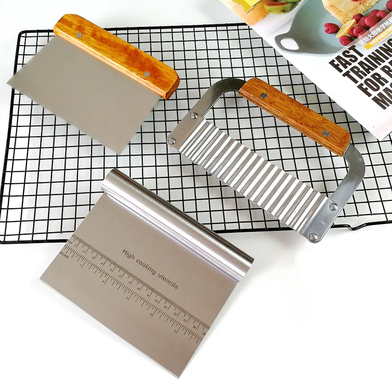 Прочный Нержавеющая сталь пиццы для теста и помадки скребок резак выпекания