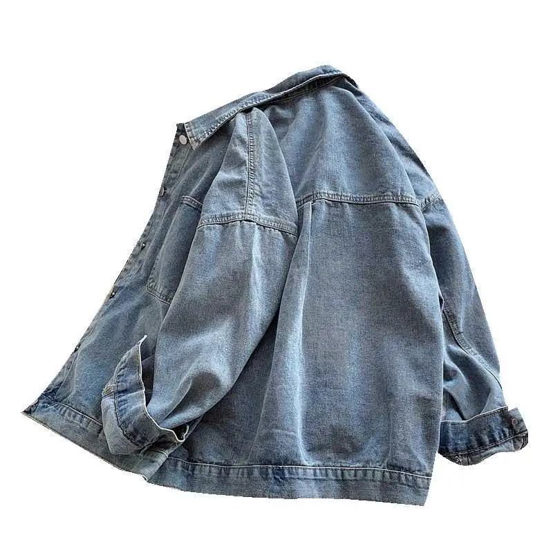 

Denim Jacket Women Spring And Autumn 2021 New Loose Long-Sleeved Coat Female Fashion Wild Blue Women's Clothing