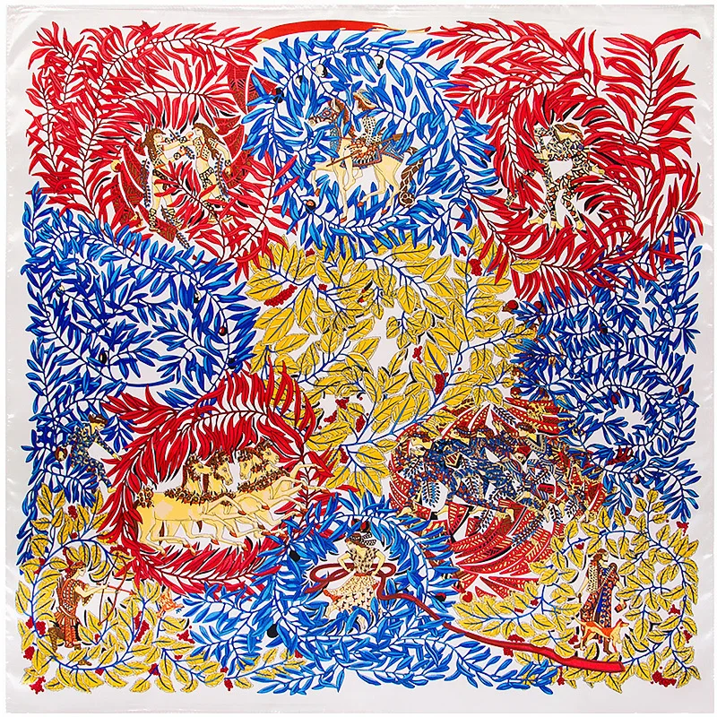 2021 новый роскошный брендовый саржевый женский шелковый шарф LESIDA 90 см * квадратные