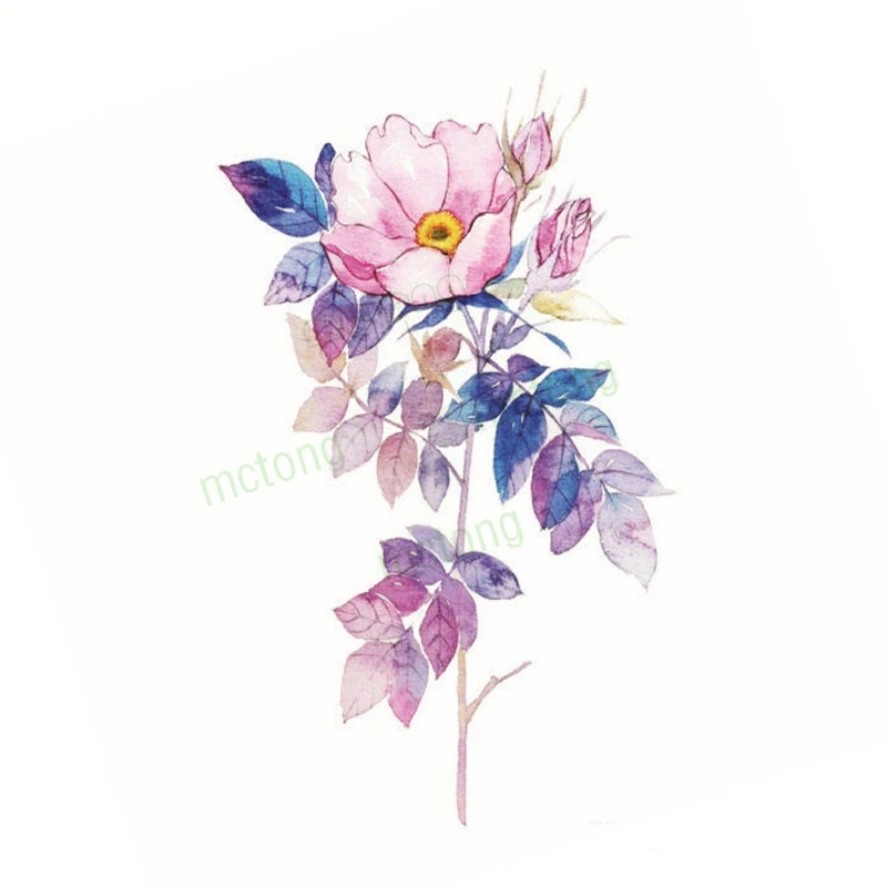 Свежий ключ роза венок цветок тату покрытие рука ноги тело водонепроницаемый