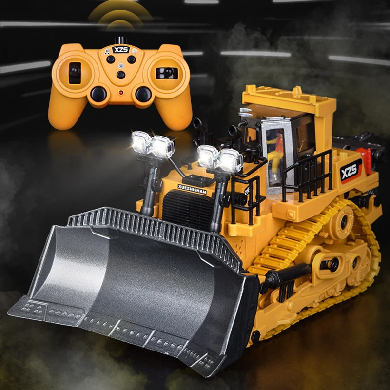 

Kid 9 Channel Alloy Loaded Bulldozer Electric Remote Control Car Toy Boy 2.4G Wireless Remote Control Engineering Forklift Model