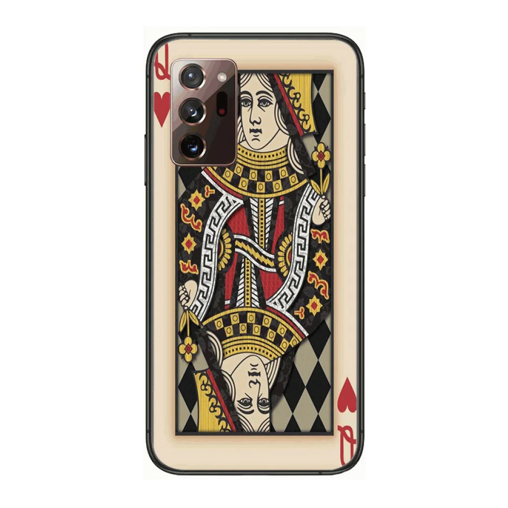 

Exquisite Poker HD Phone Case cover hull For SamSung note20 10 9 8 4 pro plus black prime soft bumper Transparent
