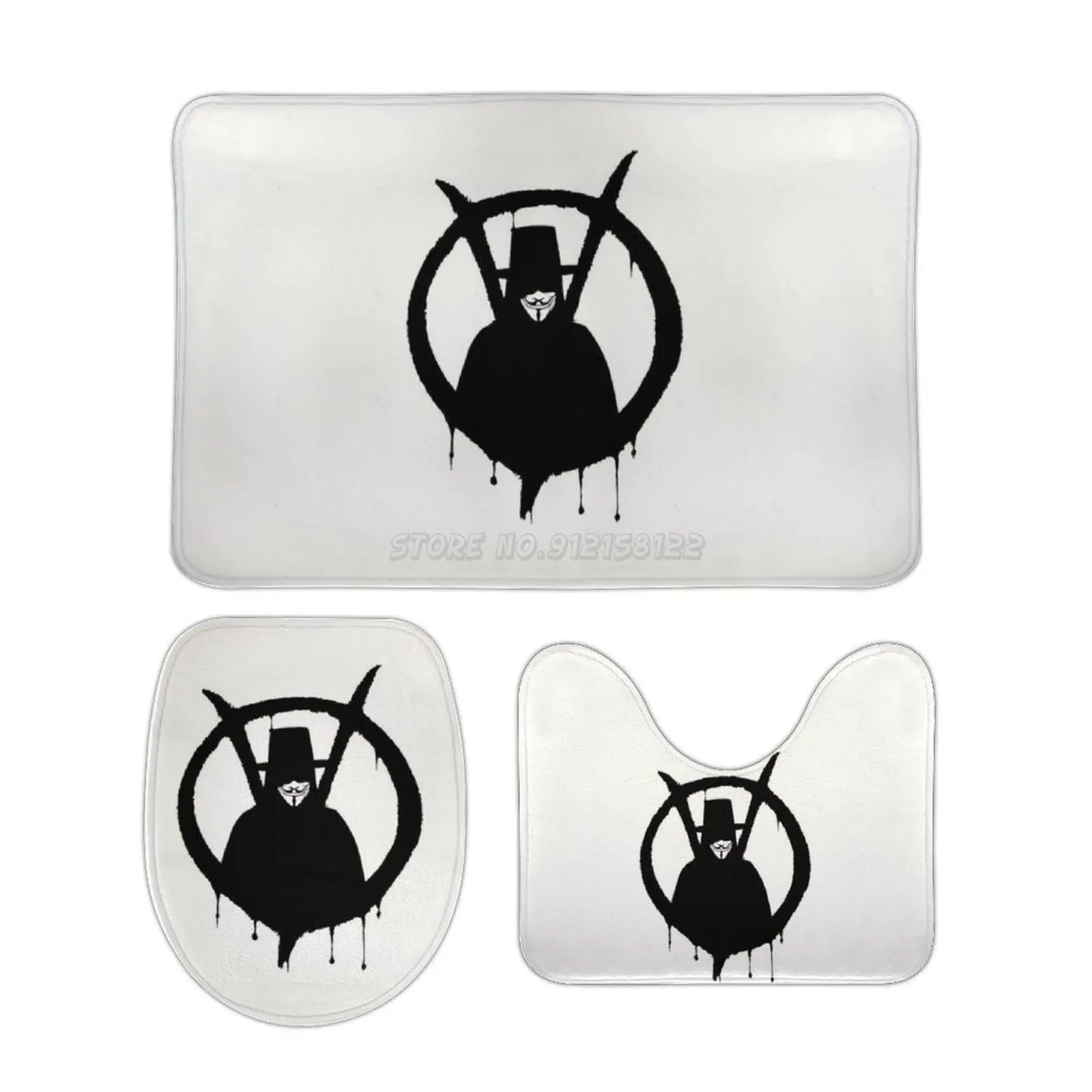 Анонимная V for Vendetta 3 предмета в комплекте набор ковриков для ванной Коралловое