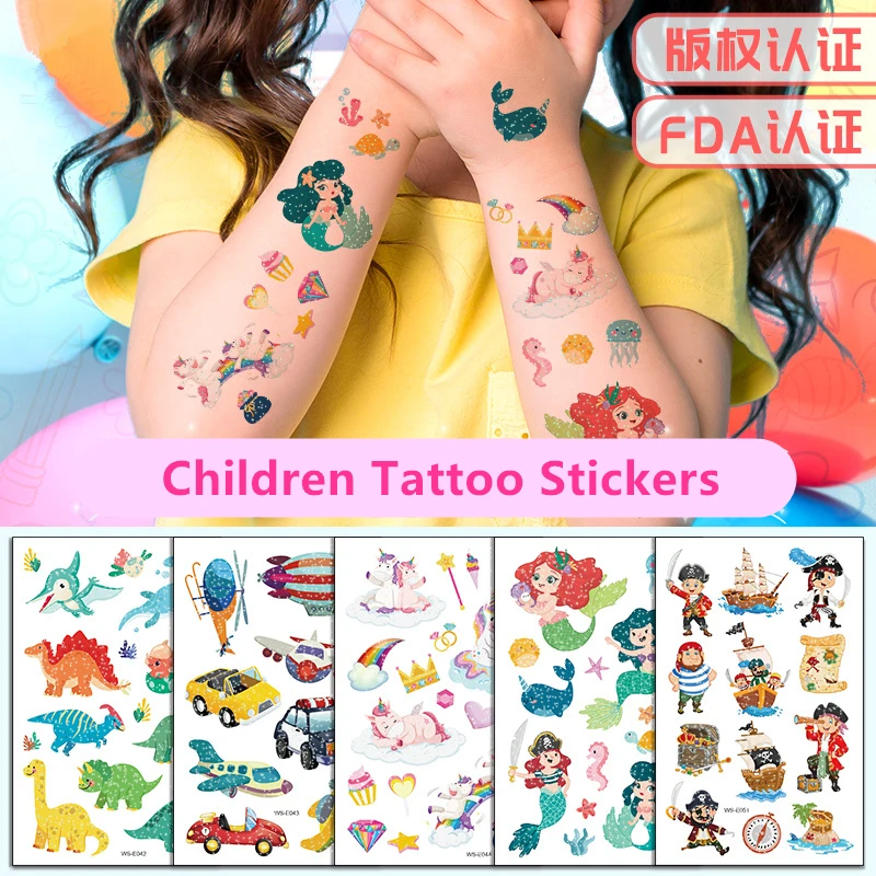 

10Pcs/Set Mermaid Tattoo Set Child Temporary Tattoo Sticker Body Tattoo for Kids Cute Tattoo Children Tattoo Wholesale 2022