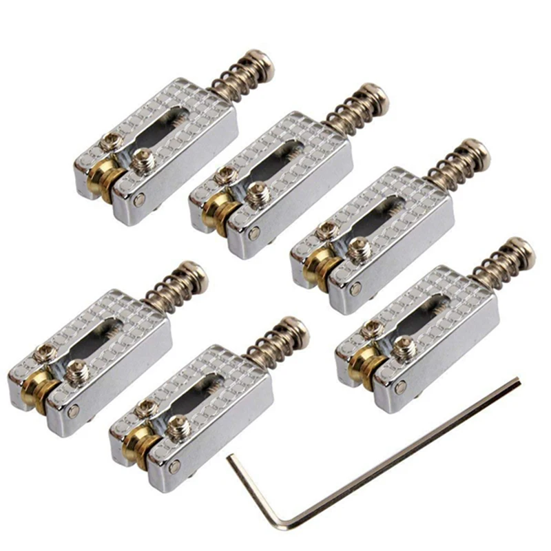 6 роликовых мостовых седлов Tremolo с гаечным ключом для электрической гитары Strat Tele