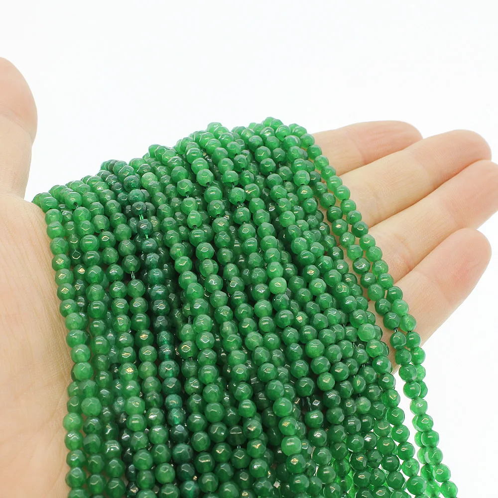 

Natural Stone Dyed Jade Beads 3-4mm Charm Jade Faceted Beads for Jewelry Making DIY Bracelets, Necklaces, Jewelry Accessories