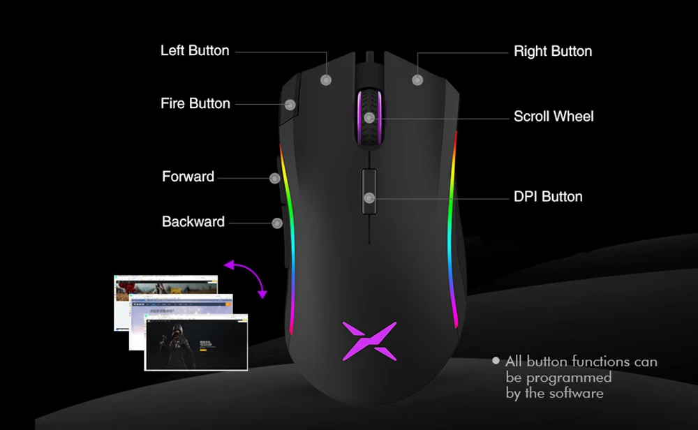 Delux M625 Проводная 7D игровая мышь эргономичная PMW3360 12000 точек/дюйм RGB с подсветкой PC Компьютерная геймерская мышь с подставкой для запястья комплект коврика для мыши