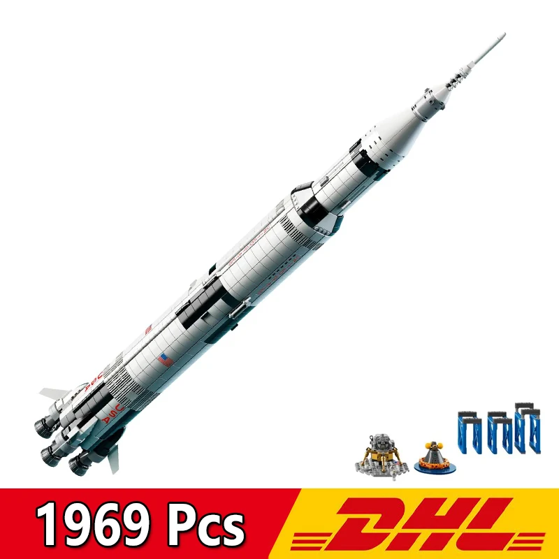 

Пусковой автомобиль USA The Apollo Saturn V, 1969 деталей, строительные блоки, детские игрушки