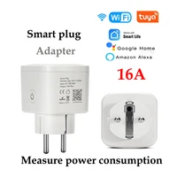 tuya smart plug eu wifi 16a 3500w power strip outlet socket app control measure power consumption support alexa echo smart life