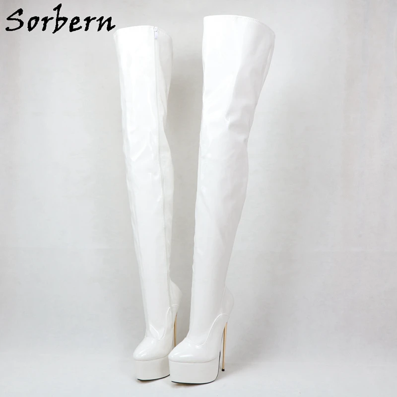 Sorbern/ботфорты на высоком металлическом каблуке сапоги до бедра шпильке женские