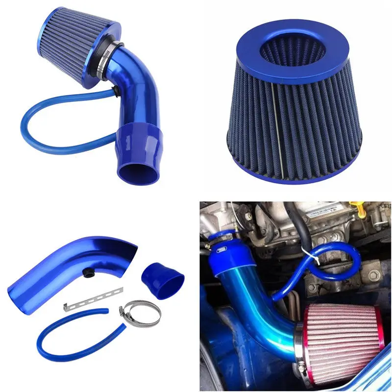 

1PCS Alumimum 3'' 75mm Car Cold Air Intake System Turbo Induction Pipe Tube+Cone Air Filter Air Intake Filter Aluminum Tube Kit