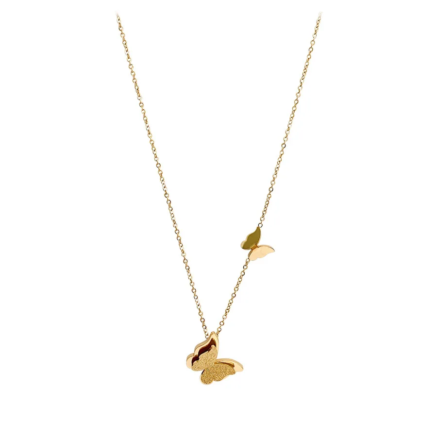 

Simple Titanium Steel Butterfly Necklace Female Niche Design Clavicle Chain Ins Cold Wind Temperament Retro Tide Neckwear