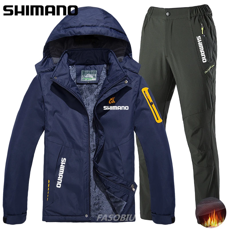 

Мужской осенне-зимний рыболовный костюм SHIMANO 2021, бархатный утепленный зимний ветрозащитный костюм для рыбалки