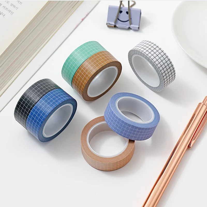 

Сетка лента Washi Бумага DIY планировщик клей наклейки с лентами в японском Стиль канцелярские ленты 5 рулонов дневник границы украшения B88