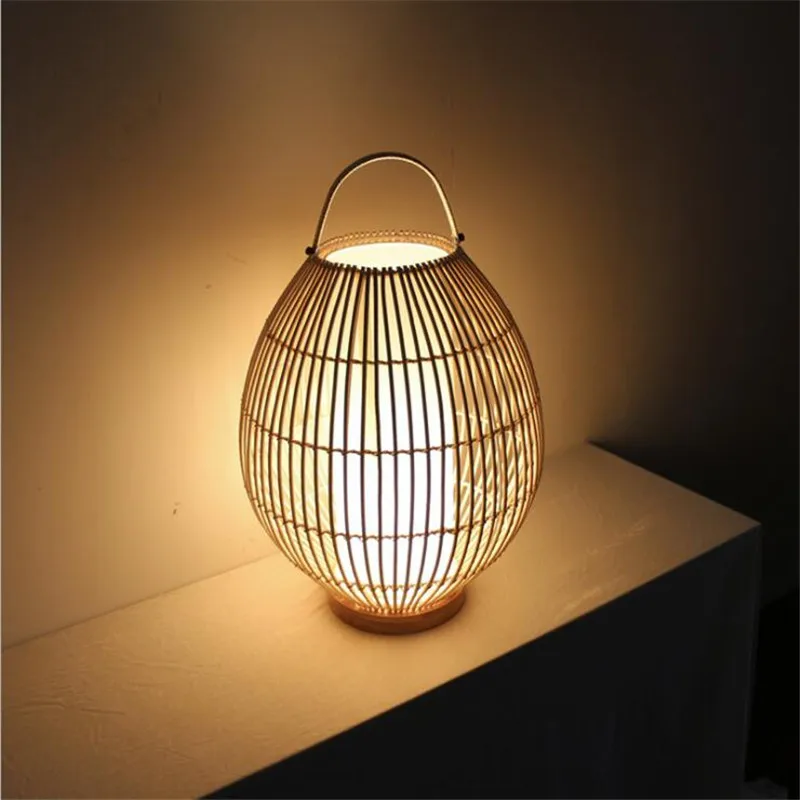 Современная китайская плетеная Настольная лампа для фойе спальни бара декор