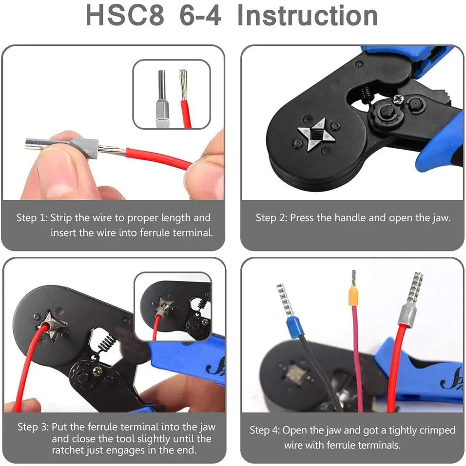 Набор инструментов для обжима клемм 0 08-10 мм 1200 шт. |
