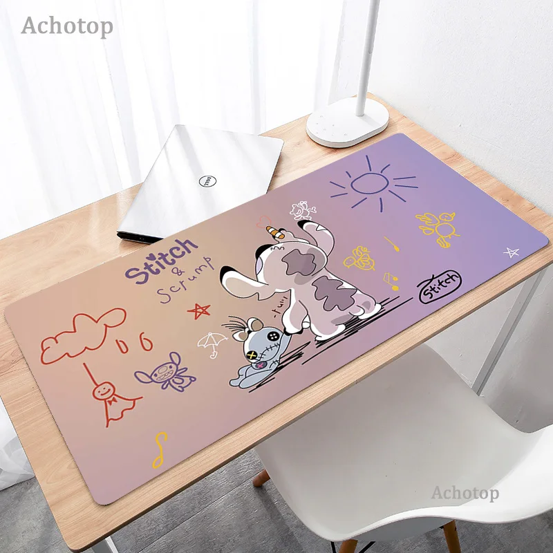 

Large Anime Stitch Mousepad Gamer Cute Kawaii XL Gaming Mouse Pad Rubber Otaku Locking Edge Big Fashion Laptop Notebook Desk Mat