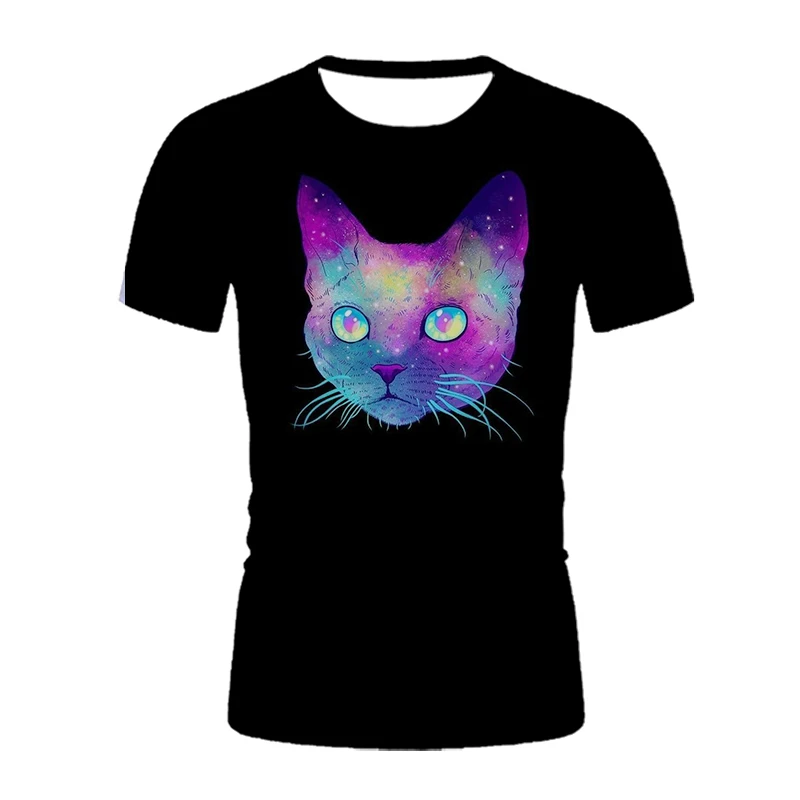 

2021 new men and women cool cat T-shirt 3D T-shirt printing two cats short-sleeved summer top T-shirt fun shirt male XXS-6XL