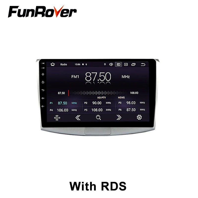 Funrover 2.5D + IPS автомобильный радиоприемник мультимедийный dvd плеер Android 9 0 навигация