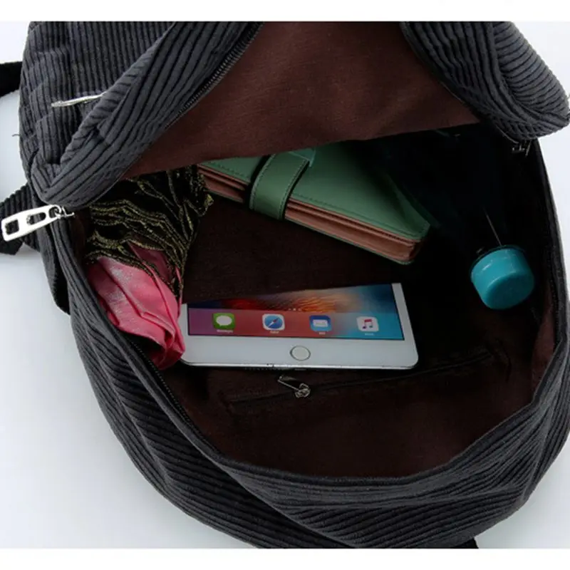 Новинка 2020 вельветовый женский рюкзак однотонная женская дорожная сумка модный