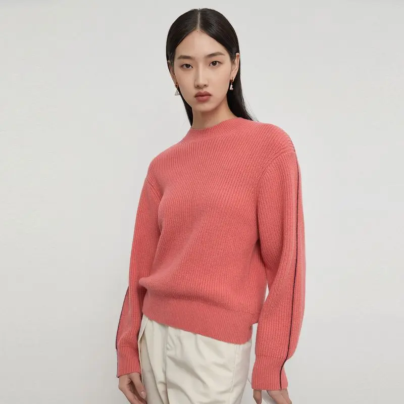 

Модный женский норковый кашемировый шерстяной свитер, теплые вязаные шерстяные топы, женские дизайнерские топы с рукавом летучая мышь и круглым вырезом, свитер wy389