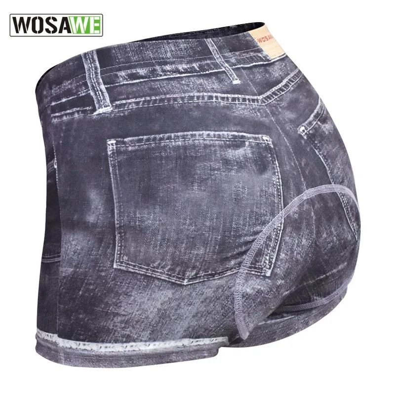 

WOSAWE Women's Cycling Shorts Biker Shorts with 3D Gel Padded Denim Color Breathable Bike Bicycle Shorts Cycling Underwear