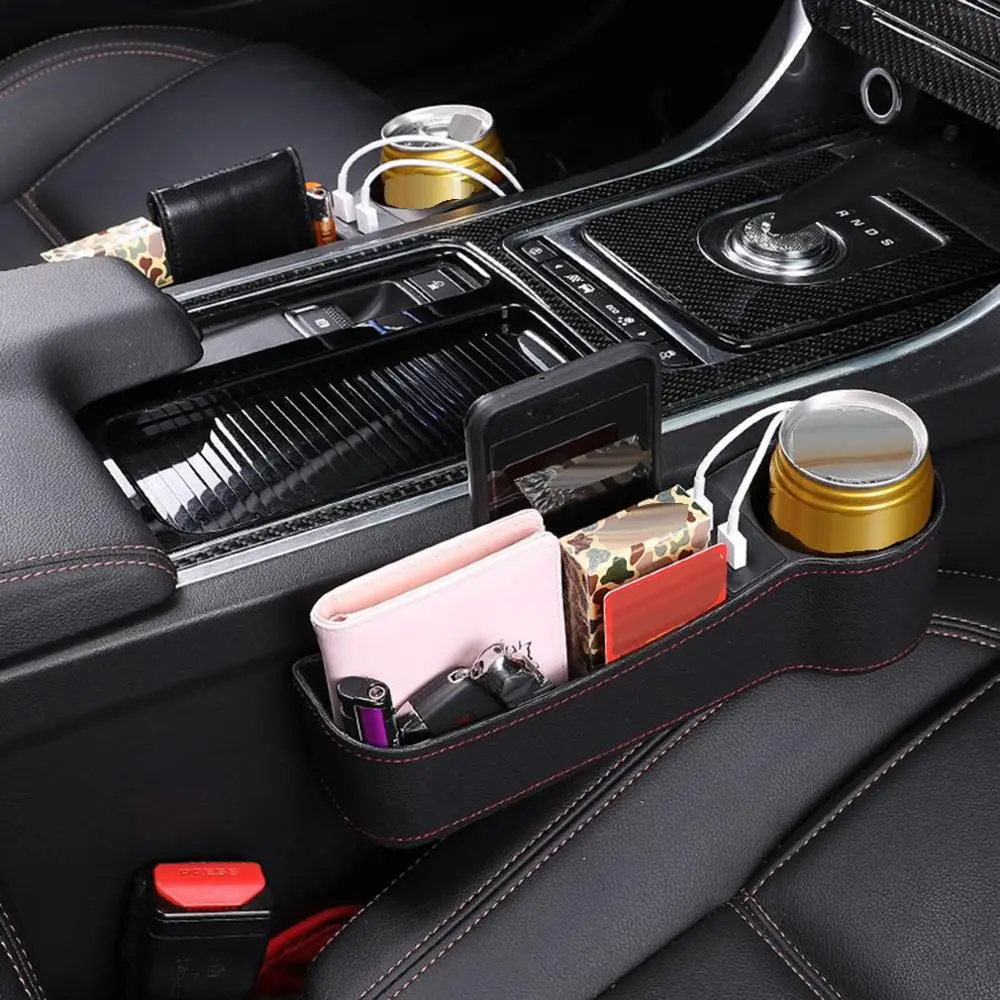 Органайзер для автомобильного сиденья коробка с боковым карманом монет и 2 Usb