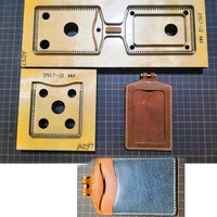 diy leather craft card holder badge cover die cutting metal hollow puncher knife mould hand tool set 107x 72mm