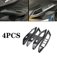 4 pcs blacksilver abs car interior window lift control switch panel cover carbon fiber pattern trim for ford focus mk4 2019