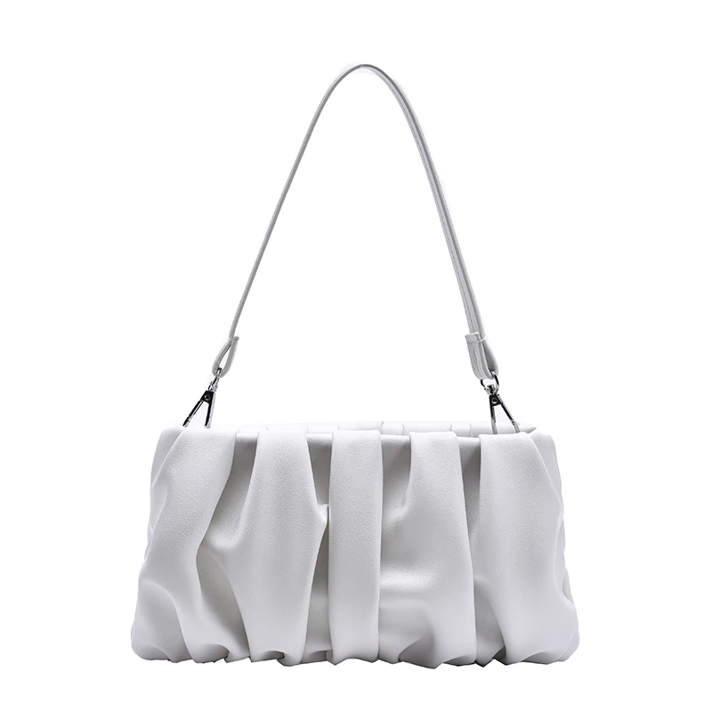 

Cute folds Underarm Bag Small Solid Color PU Leather Crossbody Bag for Women 2020 Elegant Shoulder Handbag Female Lady Hand Bag