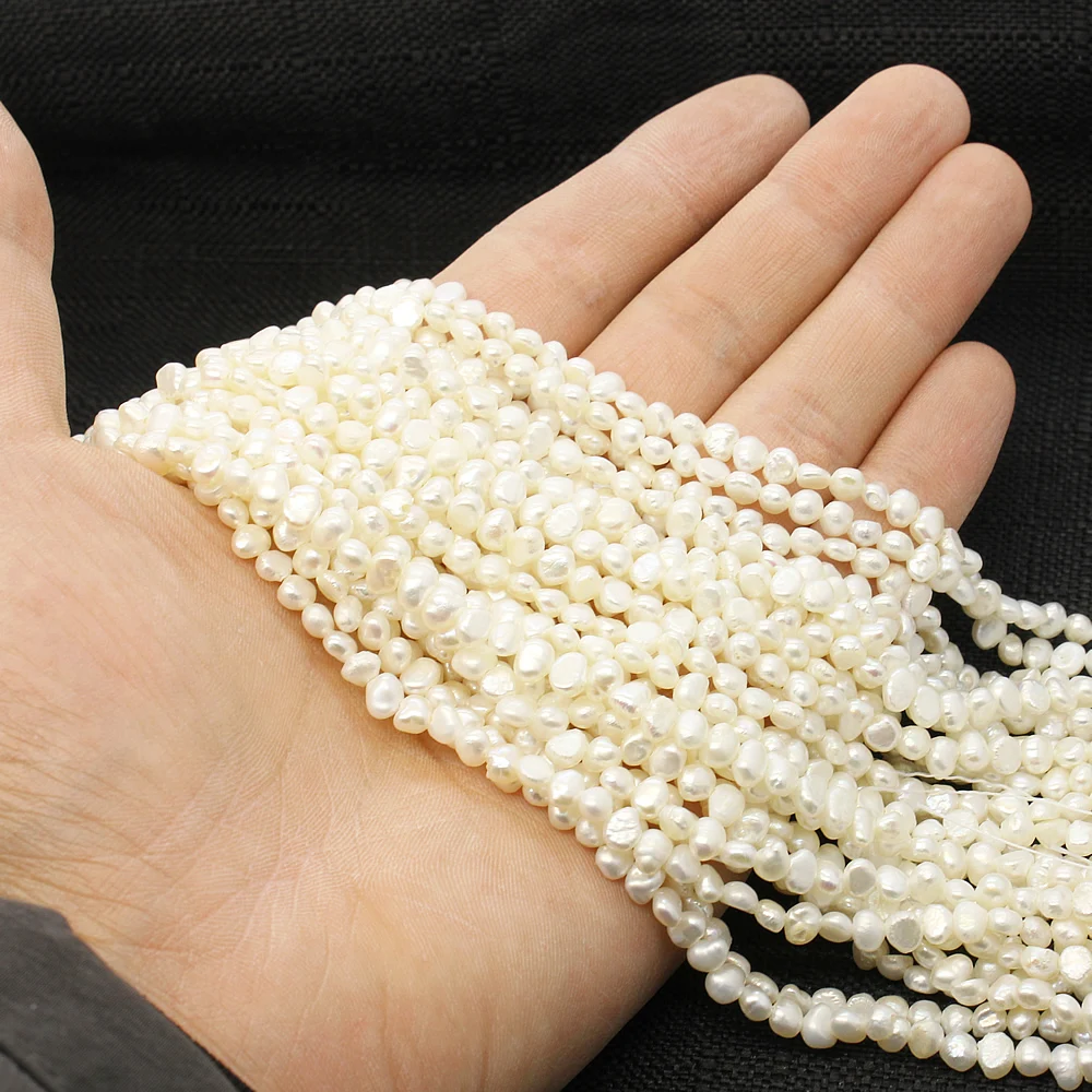 Perlas naturales de agua dulce de 3-6mm, exquisitas cuentas sueltas barrocas, fabricación de joyas para mujer, collar, pulsera, accesorios de moda