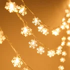 СВЕТОДИОДНАЯ Гирлянда в виде снежинки, 3 м, сказосветильник гирлянда, светодиодсветильник гирлянда с питанием от батарейки, новогодние и рождественские украшения, 2021
