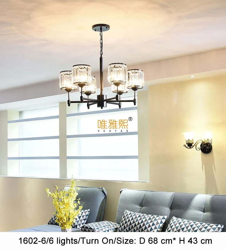 Luxury Crystal chandelier for Living Room Classic Crystal Chandelier Light Fixtures Bedroom Gold Lamp LED Crystal Lamp Ceiling