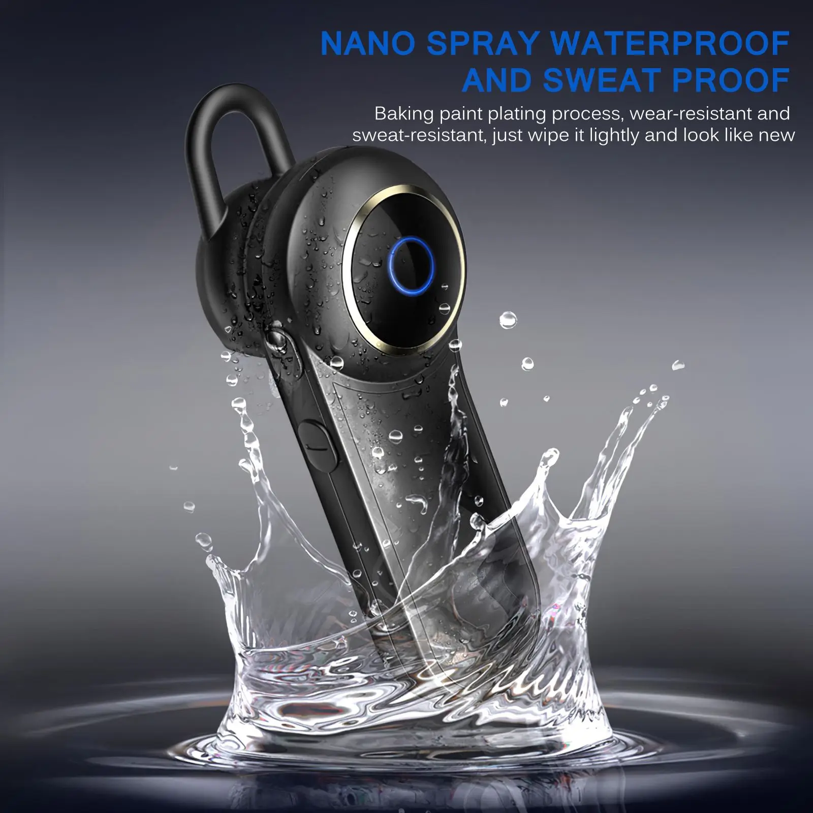 

Беспроводные наушники Bluetooth, гарнитура громкой связи, музыкальные наушники со встроенным микрофоном CVC6.0 для бизнеса/вождения