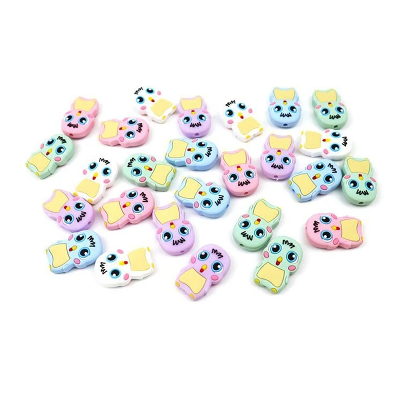 

Baby Mini Chicken Teether Cartoon Silicone Food Grade Beads DIY Baby Teething Toys Cute Jewelry Safety Child Toy