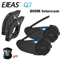 ejeas quick7 q7 bluetooth 5 0 quick pair waterproof motorcycle intercom helmet headset up to 7 riders wireless interphone
