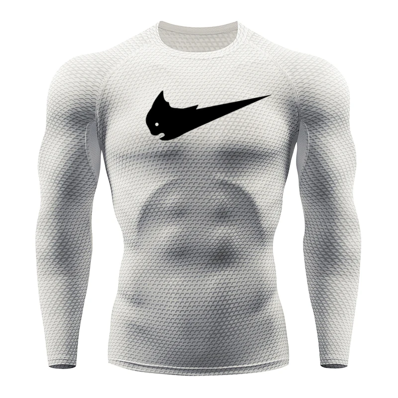 Красная компрессионная эластичная спортивная рубашка для мужчин быстросохнущая