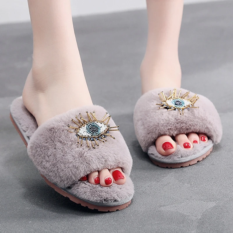 Тапки женские мягкие плюшевые хлопок Нескользящие меховые для дома и обувь