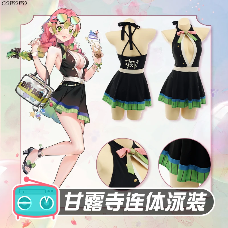 

Anime! Demon Slayer: Kimetsu no Yaiba Kanroji Mitsuri Sweet Lovely Swimsuit Uniform Cosplay Costume Summer Party Pool Beach Suit