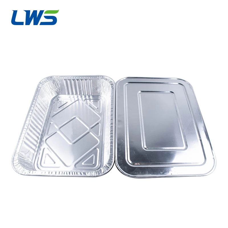 

10PCS 4700ml Deep Aluminum Foil Roasting & Steam Table Pans with Lids Disposable BBQ Tray for Grilling Baking Outdoor Supplies