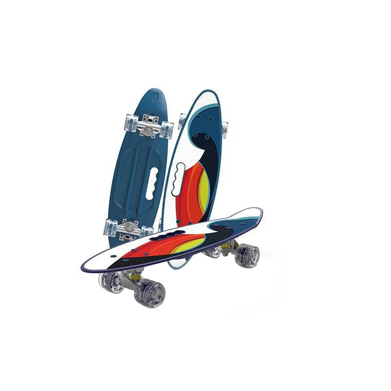 

Plastic Beginner Kids Skateboard Fashion Teenagers Adults Skateboard Longboard Shape Freestyle Deskorolka Entertainment BY50HB