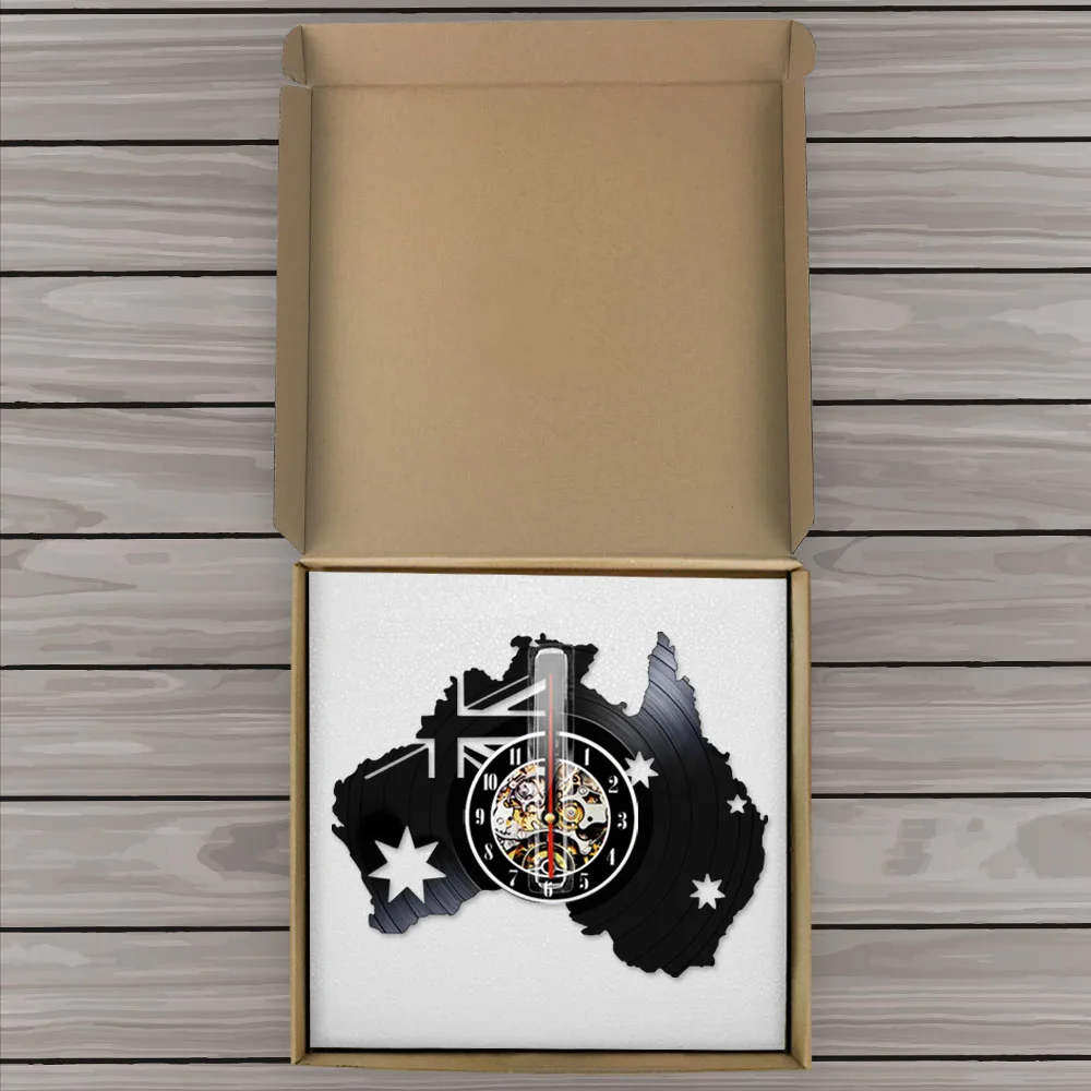 Виниловые настенные часы с изображением флага Австралии патриотические карты