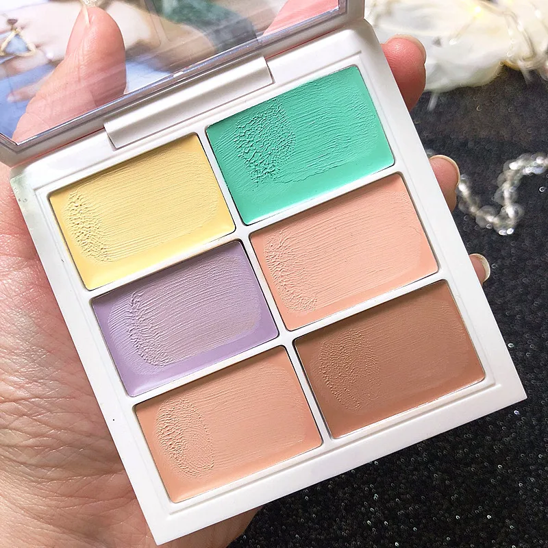 6 colorconcealer палитра средство, макияж для лица, бронзер, контурная, макияж, Длительное Действие, 3d уход за кожей лица, крем-основа