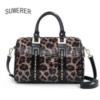 fashion leopard print high quality handbag real cowhide leather women bags designer genuine leather handbags womens handbags