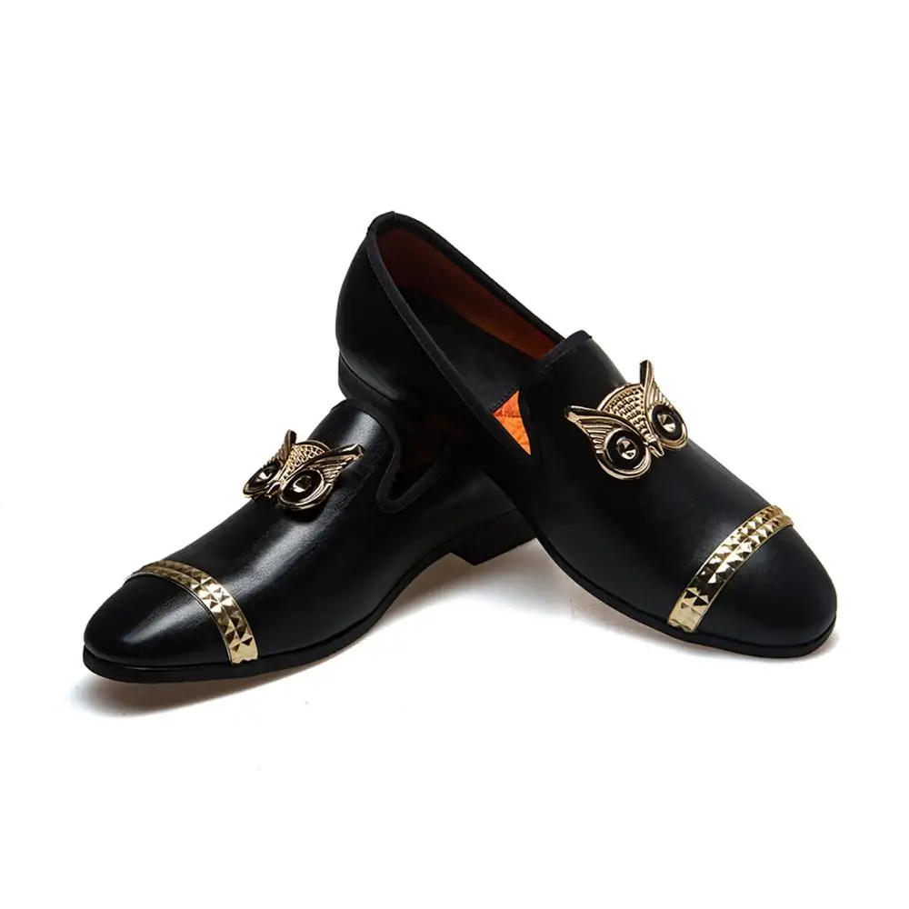 

MeiJiaNa 2019 новые брендовые модные туфли с металлической пряжкой мужские лоферы Кожаные Мокасины Обувь для банкета