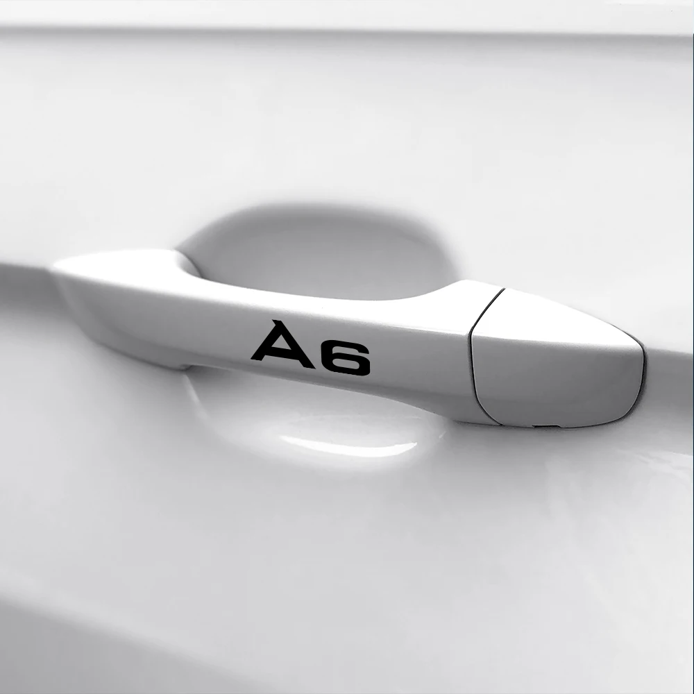 4 шт. наклейки на дверные ручки для Audi A4 B5 B6 B7 B8 A3 8P 8 В 8L A5 A6 C6 C5 C7 A1 A7 A8 Q2 Q3 Q5 Q7 TT RS3 RS4 RS5