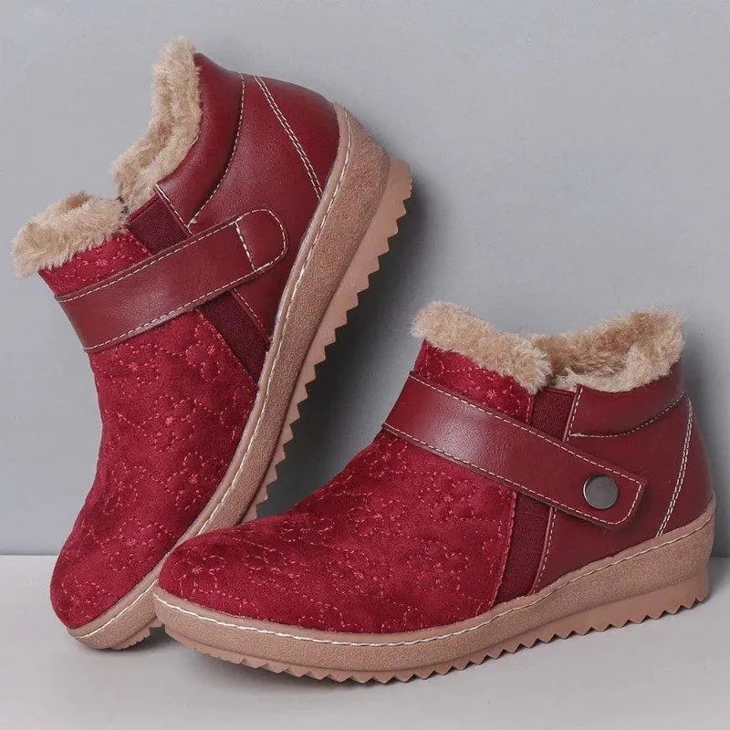 

Plus Size 35-43 New Women Boots Winter Thicken Warm Snow Boots Faux Suede Ankle Boots Female Flat Heel Botas Mujer Plush Shoes