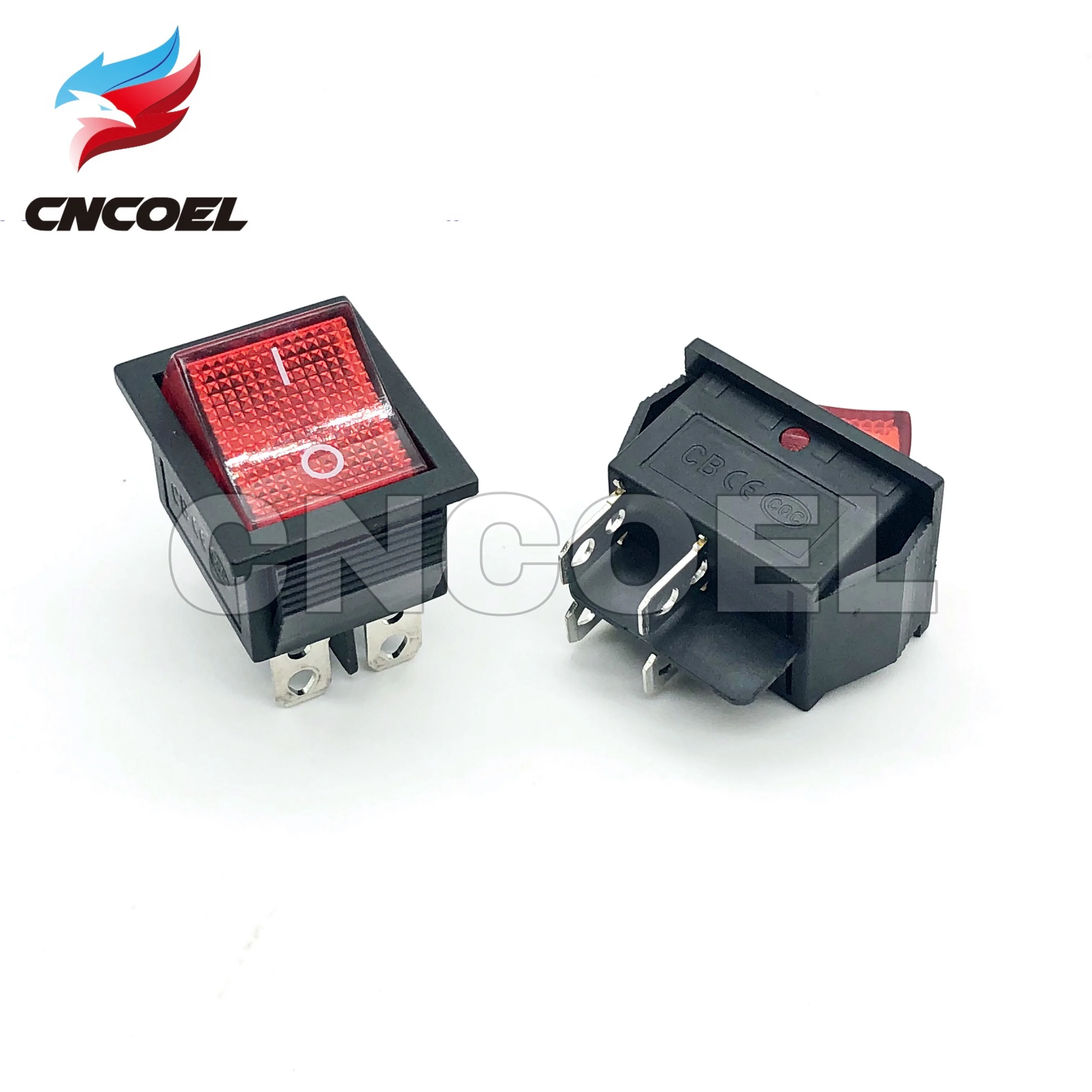 

2pcs KCD4 Rocker Switch ON-OFF 2 Position 4 Pins Electrical equipment With LED Light Power Switch 16A 250VAC/ 20A 125VAC